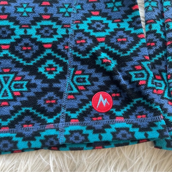 Marmot Fleece Jacket Rocklin Half Zip Blue Geometric Hiking Gorp Women’s M - Picture 8 of 9